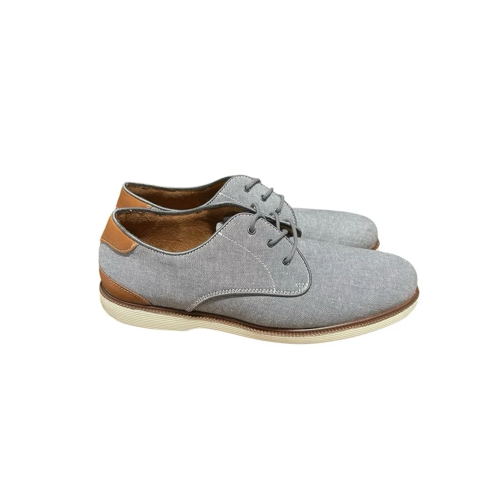 Florsheim Highland Jr Boys Oxford Shoes | Gray Canvas | Size 6.5 Big Kid